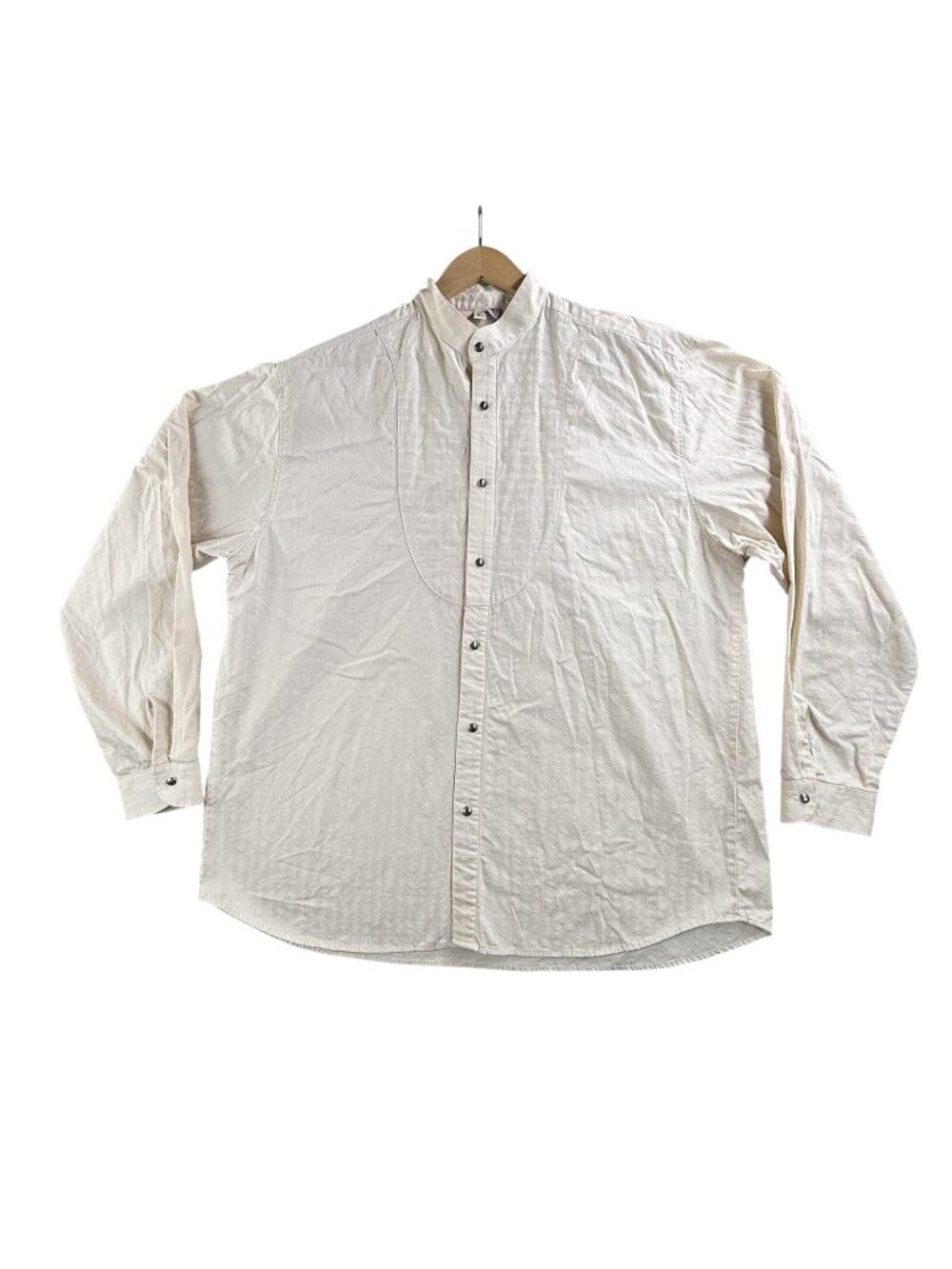 Vintage Wah Maker Shirt Mens XL White Button Up Long Sleeve Western USA Made 90s